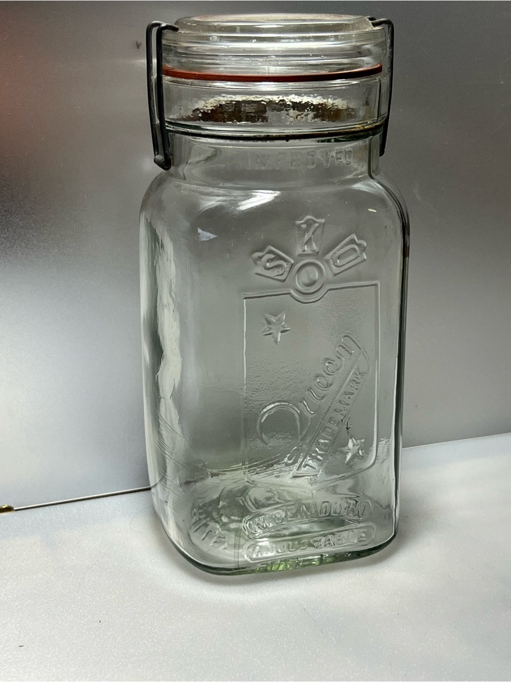 Antique 1909-1919 Queen Wide-mouth Canning Jar, Marked, Smalley, Kivlan